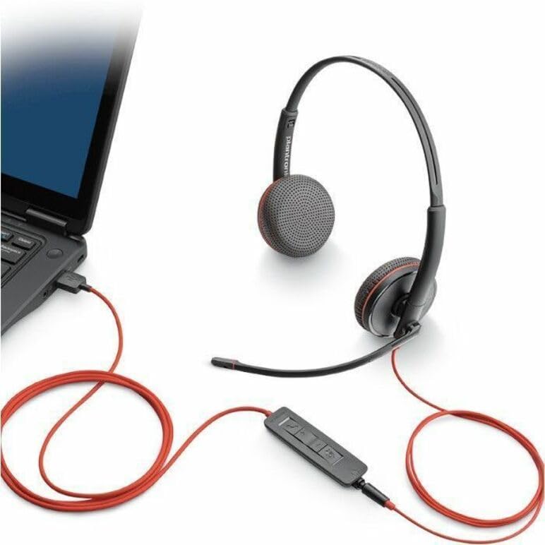 Audifonos POLY C3220 Stereo USB-A Auricular -Videoconferencia-camara-audifono-oficina
