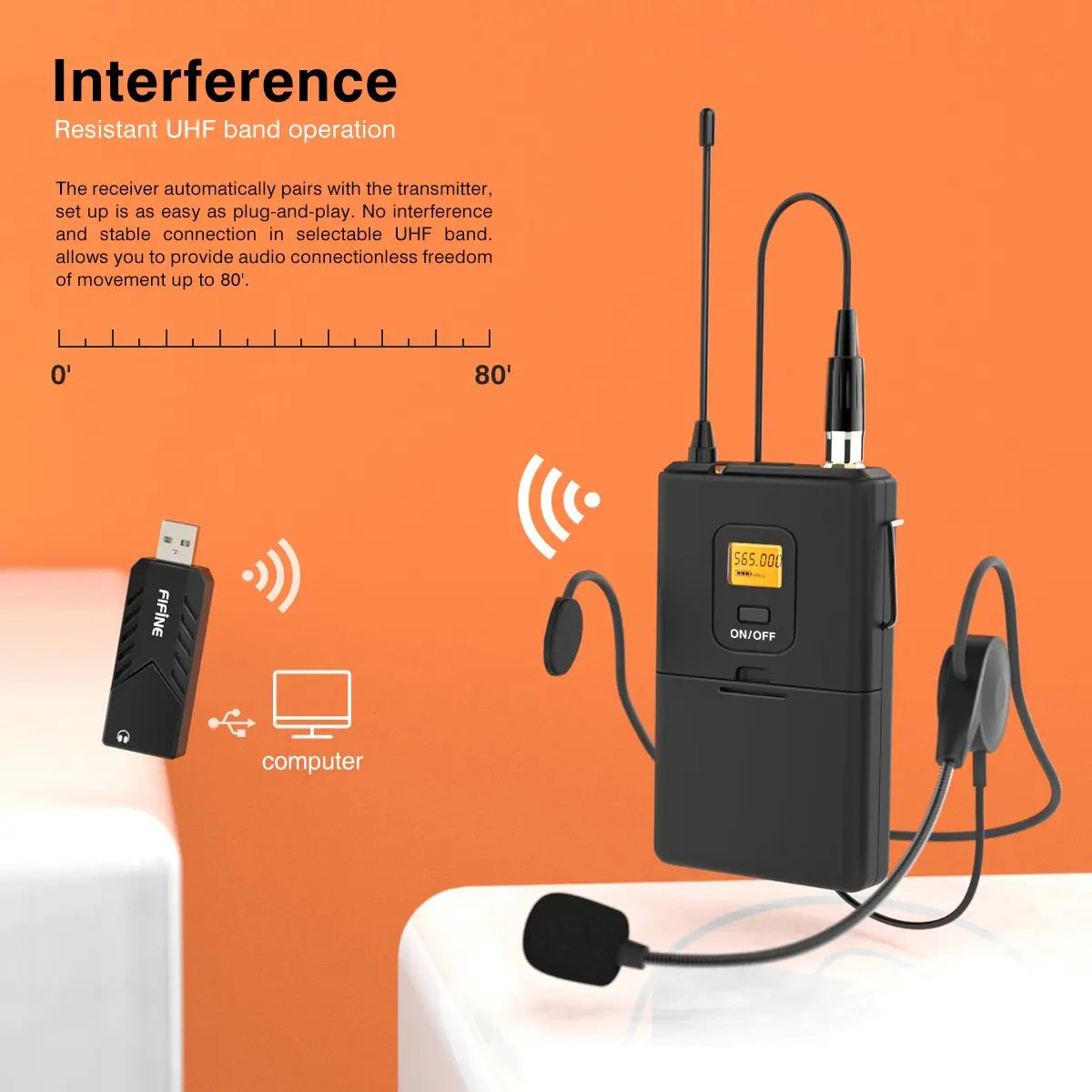 Micrófono inalámbrico FIFINE K031B para clases y videoconferencias