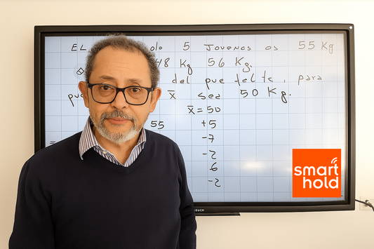 Profesor Ricardo Araya usando pantalla interactiva i3TOUCH en sala de clases