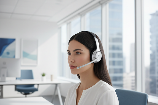 Audífonos con micrófono certificados Microsoft Teams para uso profesional en Chile