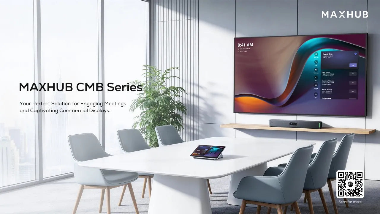 Pantalla Comercial MAXHUB CMB Series – 4K 24/7, 43" a 98", Integración Microsoft Teams Rooms
