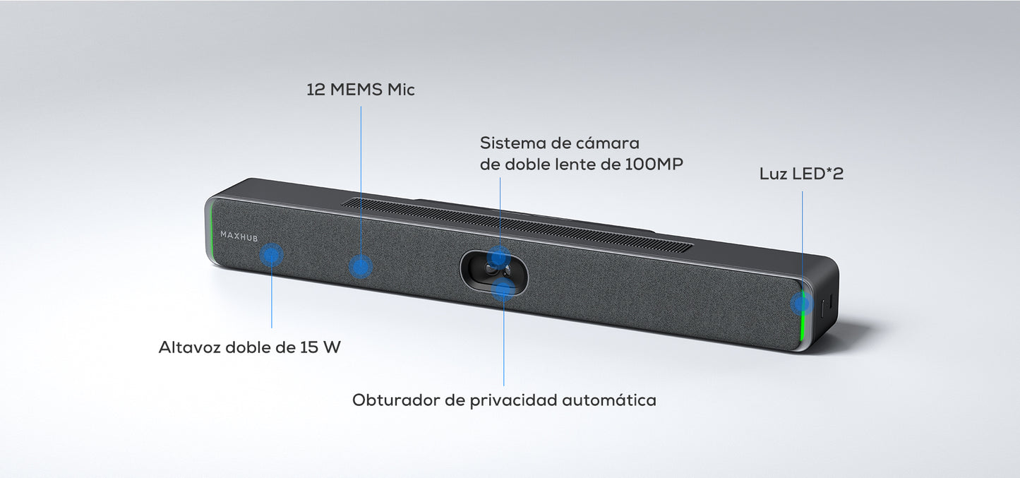 MAXHUB U50 USB Barra de Videoconferencia 4K con IA para Salas de Reunión