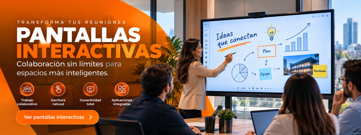 Pantallas interactivas para reuniones y trabajo colaborativo