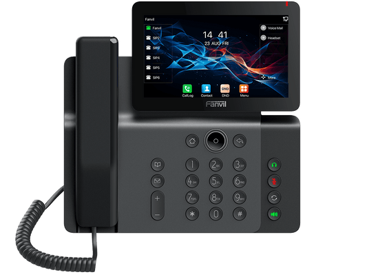 Fanvil V66 teléfono IP SIP pantalla táctil 7 pulgadas vista frontal