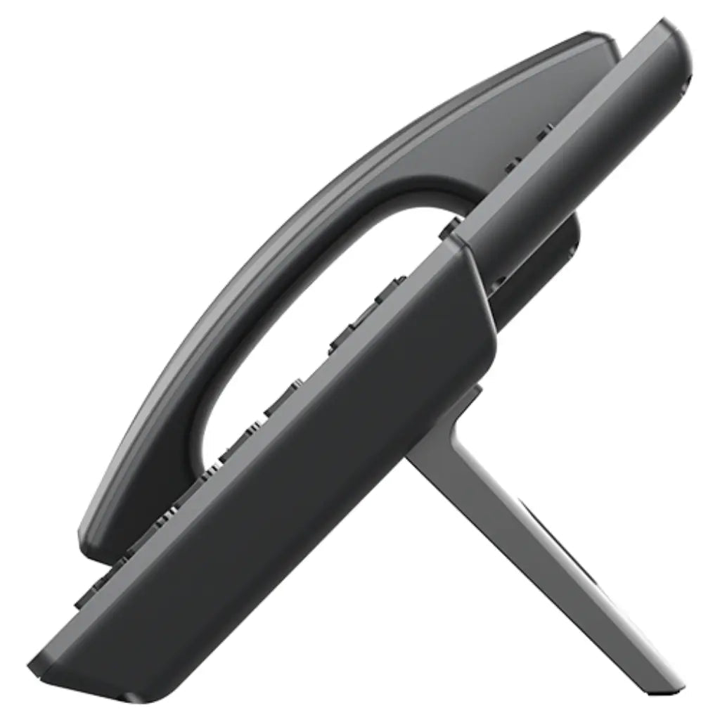 Grandstream GRP2610P teléfono IP PoE de dos líneas, vista lateral con soporte