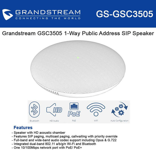 GRANDSTREAM GSC3505 PARLANTE VOCEO IP SIP POE - Smarthold