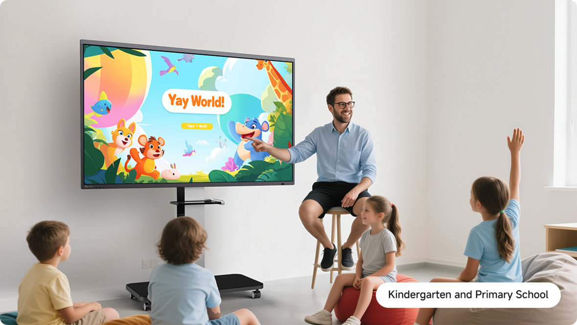 Pantalla interactiva HORION 65K7A 4K de 65 pulgadas, vista del producto