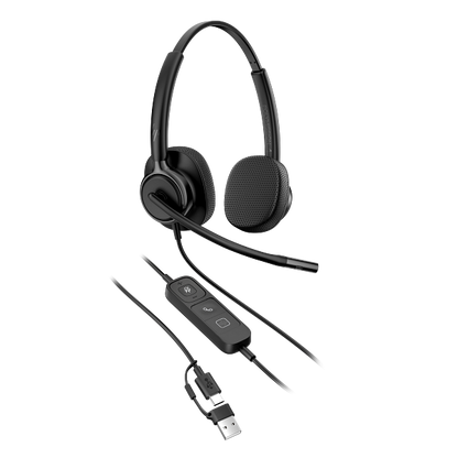 HP Poly Mission 425 headset estéreo USB con cancelación de ruido por IA