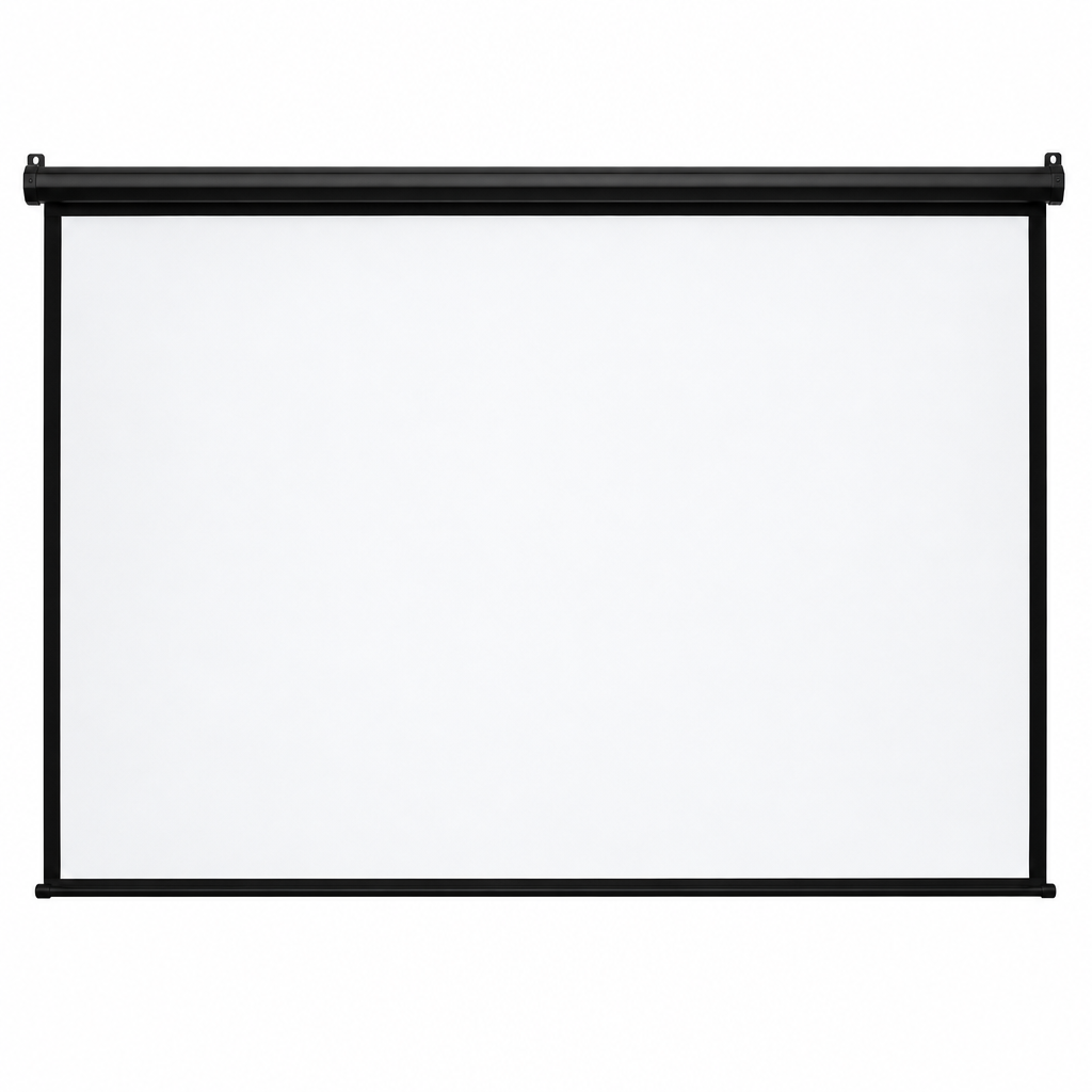 Telón de proyección mural KlipX KPS-302 de 86 pulgadas, formato 4:3, superficie matte white