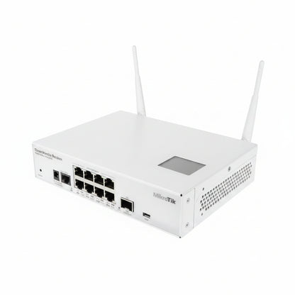 Switch MikroTik CRS109-8G-1S-2HnD – 8 Puertos Gigabit, 1 SFP, Wi-Fi 2.4GHz (SEMI NUEV0)