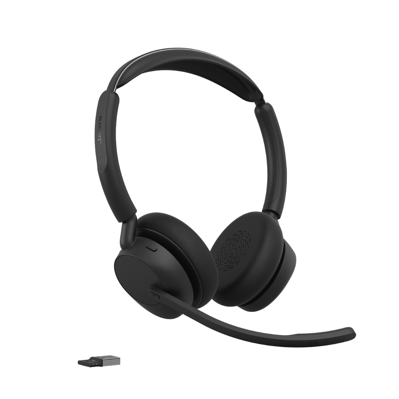 Jabra Evolve3 45 Stereo MS con Link 390c USB-C, headset para llamadas profesionales