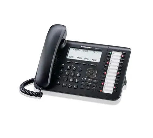 Teléfono digital Panasonic KX-DT546X-B usado con 24 teclas programables