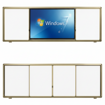 Pizarra con puertas correderas para monitor interactivo de 65 y 75 pulgadas