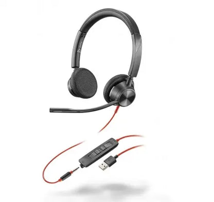 Audífonos Poly Blackwire 3325 estéreo USB-C y 3,5 mm para oficina