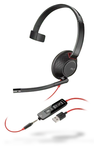 Audífonos Poly Blackwire 5210 USB con micrófono para oficina