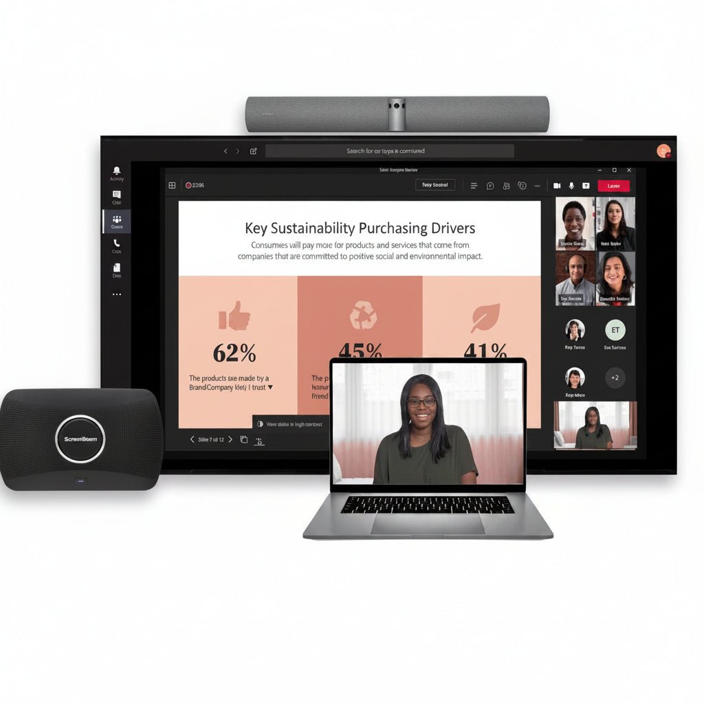 Sistema ScreenBeam para compartir contenido inalámbrico en salas de reuniones