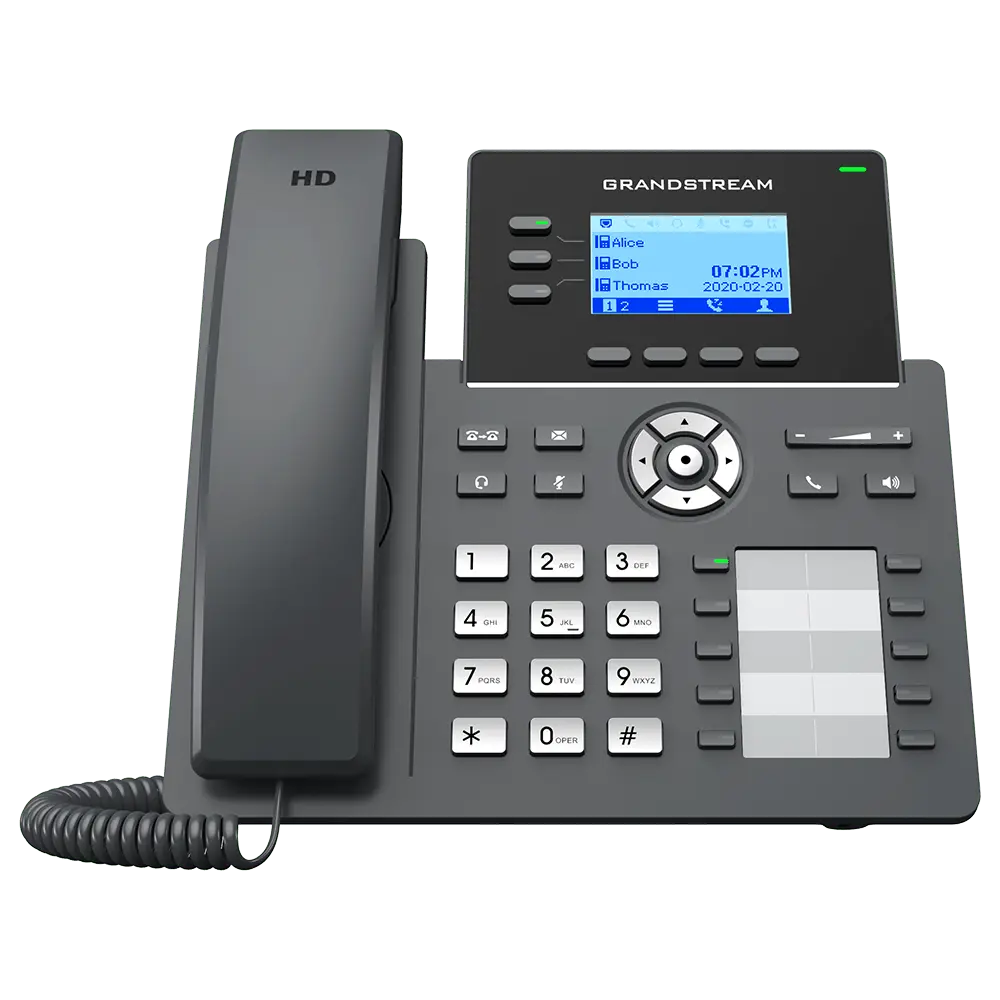 Teléfono IP Grandstream GRP2604P Gigabit con PoE y tres líneas SIP