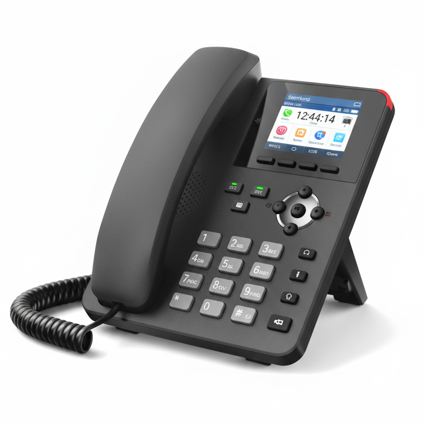 Teléfono IP Scharfstein F3P SIP PoE con pantalla color y audio HD