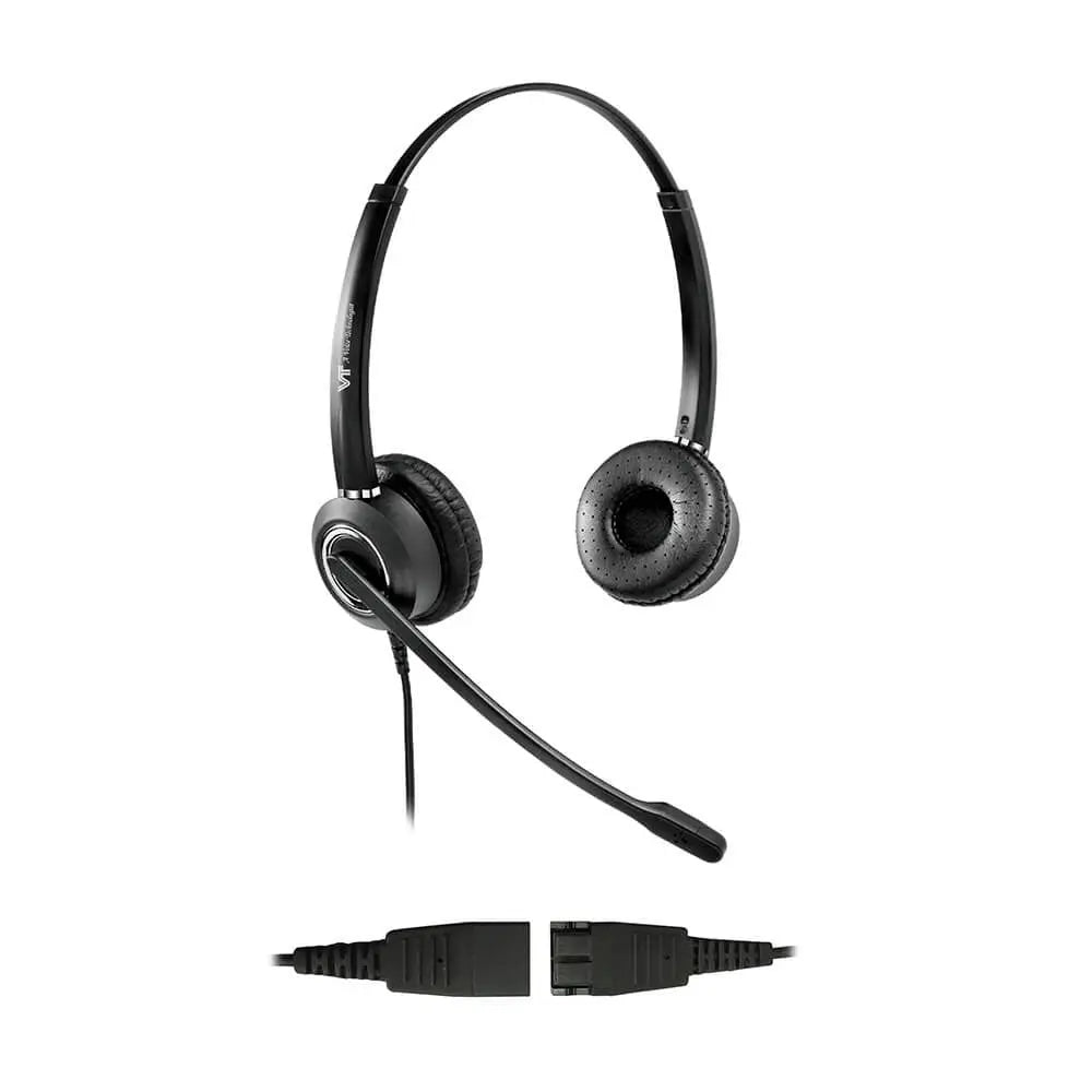 Cintillo telefónico biaural VBET VT6200-UNC-QD con cable QD-RJ9