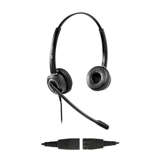 Cintillo telefónico biaural VBET VT6200-UNC-QD con cable QD-RJ9