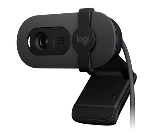 Cámara Web Logitech Brio 105, Full HD 1080p, Tapa de Privacidad, USB-A -Videoconferencia-camara-audifono-oficina